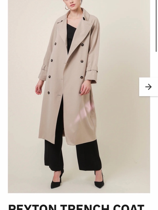 Line & Dot Jackets & Blazers - Line & Dot Neutral Beige Double-Breasted Trench Coat